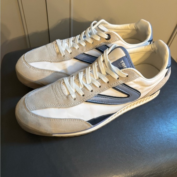 Tretorn Shoes - Tretorn Rawlins Shoes Womens 7.5 White Gray Blue Retro Sneakers Suede Leather
